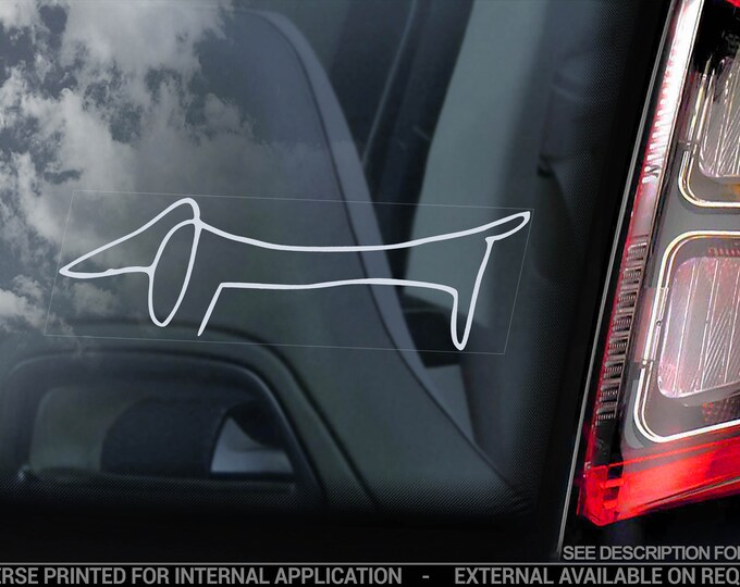 Dachshund - Car Window Sticker - Teckel Picasso Dog Sign Decal - V09