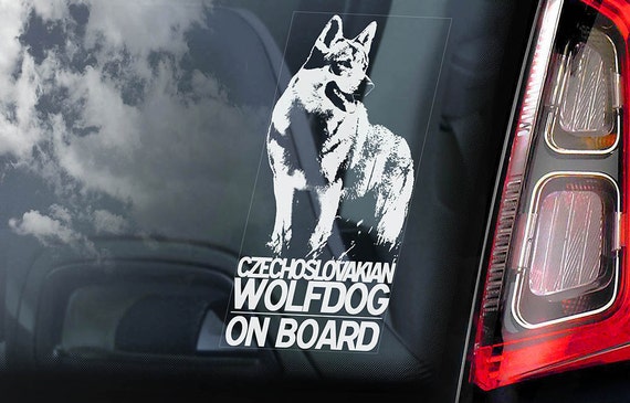 Czechoslovakian Wolfdog on Board - Car Window Sticker - Vlcak Cane Lupo Cecoslovacco Sign Decal - V01