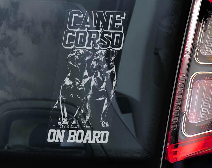 Cane Corso  |  Car Window Sticker  |  Beware of the Dog Sign, Pet Owner Gift -V17