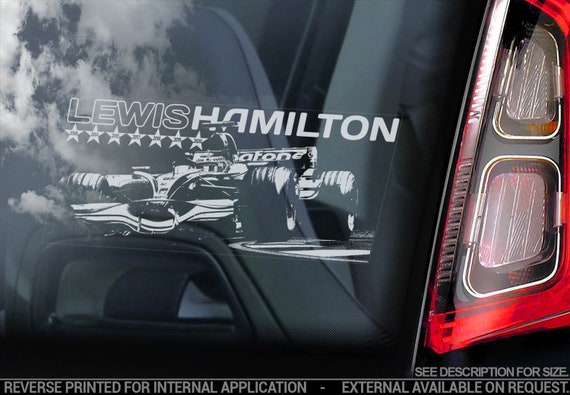 LEWIS HAMILTON #44 Car Sticker, Formula One F1 Window Decal Sign Gift Idea - V04