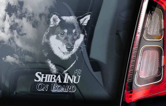 Shiba Inu on Board - Car Window Sticker - Japanese Ken Dog Sign Decal Sign - V03