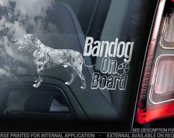 Bandog on Board - Car Window Sticker - Beware of the Dog Bandogge Sign Decal - V05