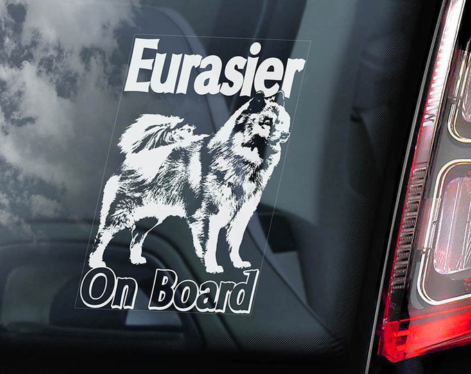 Eurasier on Board - Car Window Sticker - Eurasian Spitz Dog Sign Gift Decal - V01