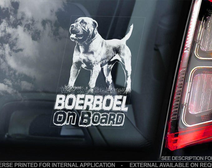 Boerboel Car Window Sticker - CHOOSE YOUR DESIGN! - Dog on Board Mastiff Sign Decal Gift Idea