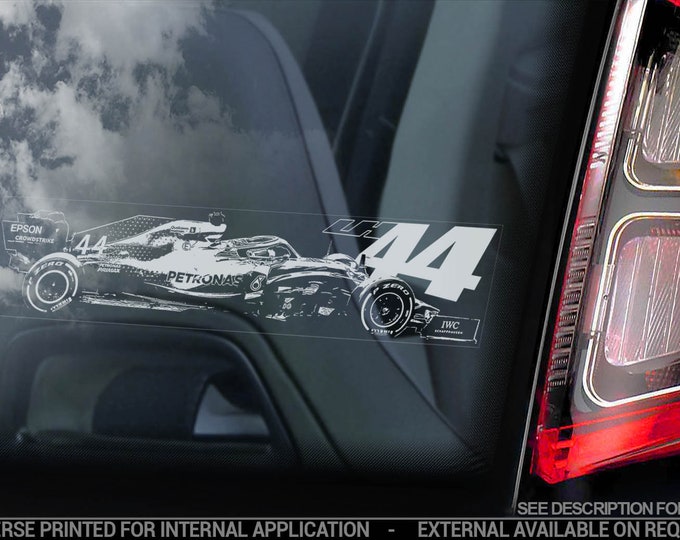 LEWIS HAMILTON #44 Car Sticker, Formula One F1 Window Decal Sign Gift Idea - V10