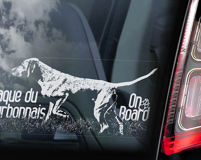 Braque du Bourbonnais - Car Window Sticker - Pointer Dog  on Board Sign Decal - V01
