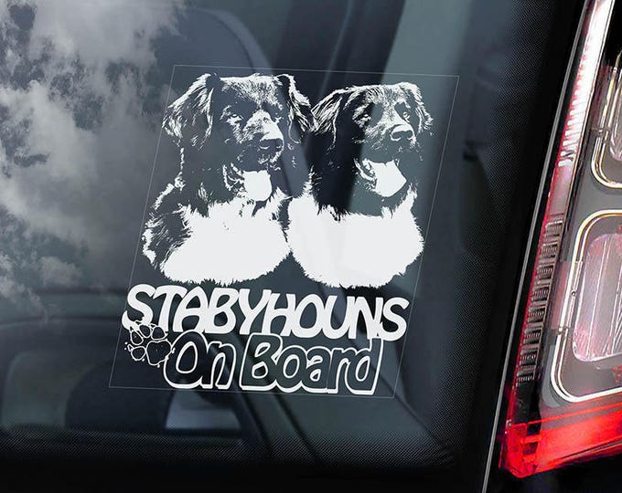 Stabyhouns on Board - Car Window Sticker - Stabyhoun Stabij Beike Dog Sign Decal - V03