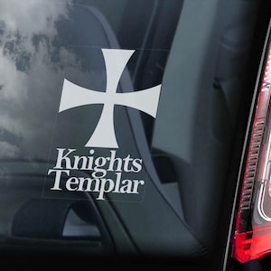 KNIGHTS TEMPLAR Car Sticker - Cross Symbol Window Decal Logo Masonic Freemason Order Emblem - V08