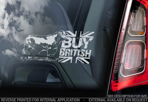 BUY BRITISH Car Sticker - Window Bumper Decal Sign Farmer Farming Tractor Beef