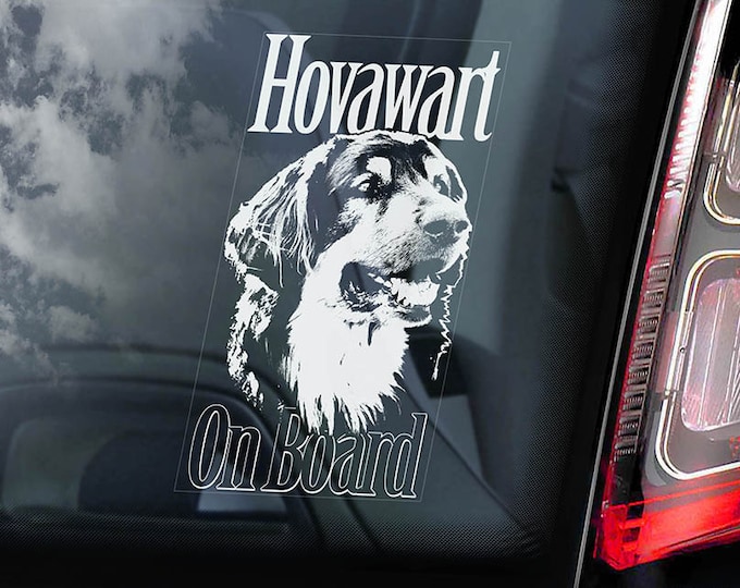 Hovawart on Board - Car Window Sticker - Hovie Dog Sign Decal - V02