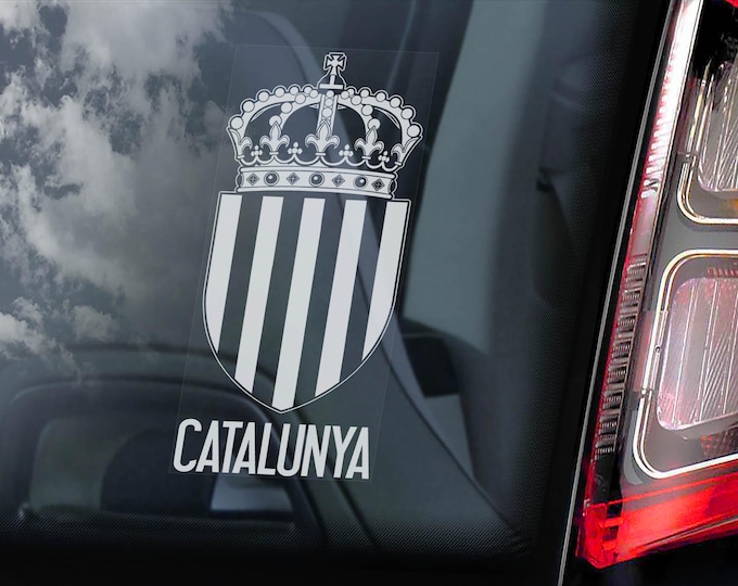 CATALUNYA Car Window Sticker - Spain Catalan Catalonia Flag Football Laptop Decal Crest - V02