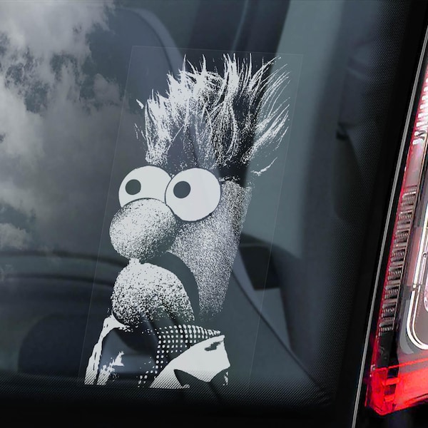 Pegatina para coche BEAKER, calcomanía para parachoques de computadora portátil con ventana de mirón de Muppet Show, letrero Meep: ¡elige tu diseño!