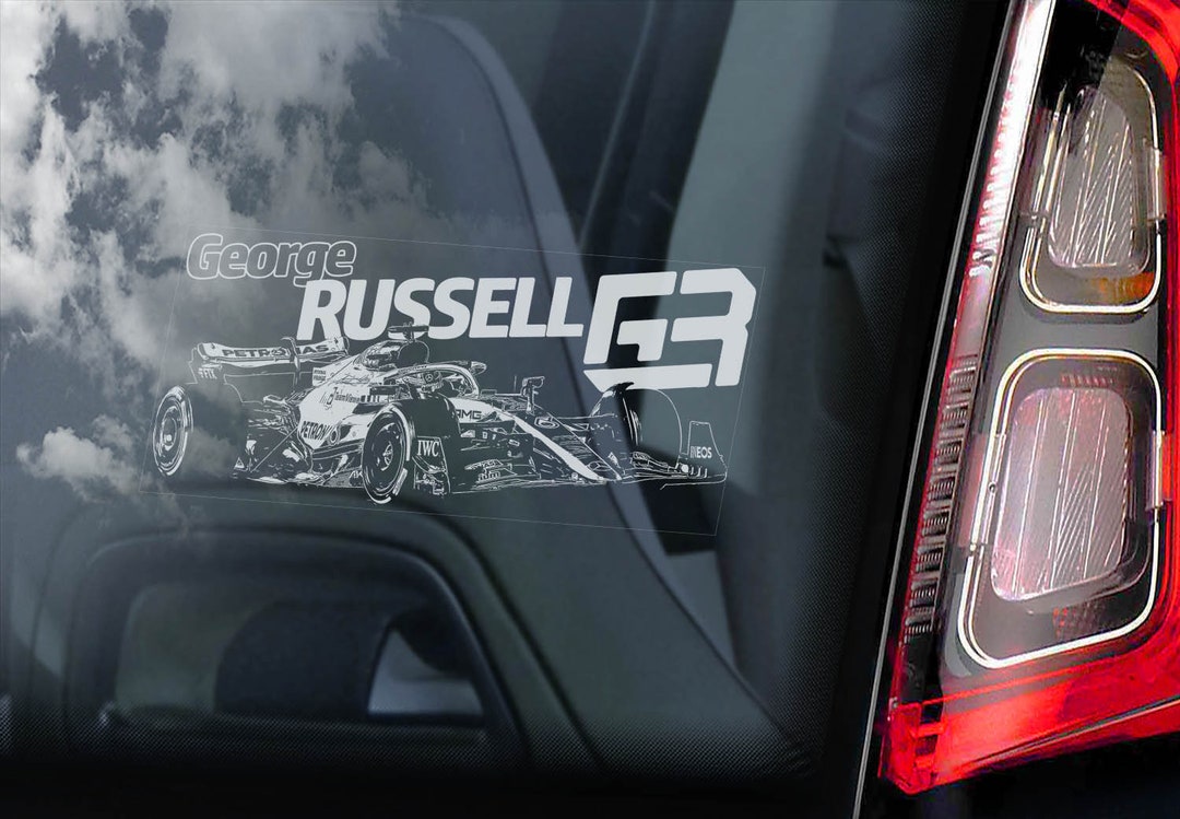 GEORGE RUSSELL #63 Car Sticker, Formula One F1 Window Decal Sign Gift ...