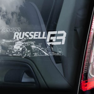 GEORGE RUSSELL #63 Car Sticker, Formula One F1 Window Decal Sign Gift Idea - V01