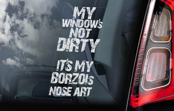 Borzoi on Board - Car Window Sticker - Russian Wolfhound Dog Sign Decal - V02