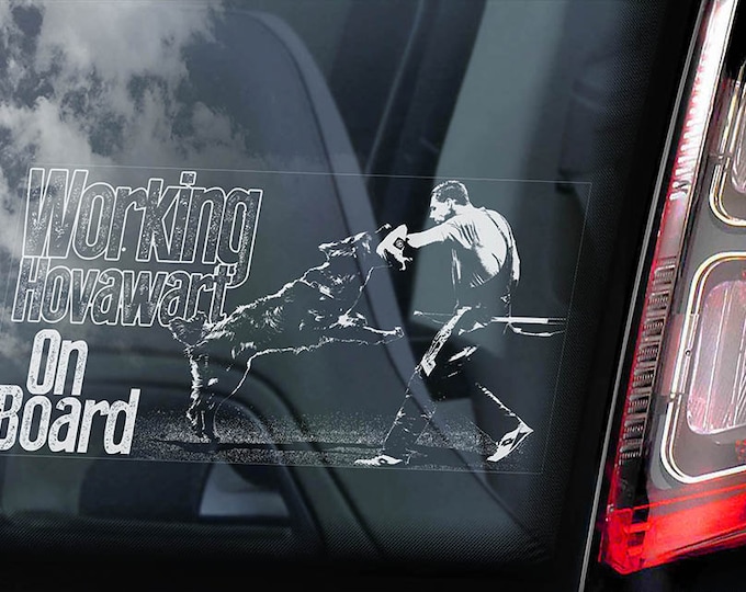 Hovawart on Board - Car Window Sticker - Working Hovie Dog Sign Decal - V04