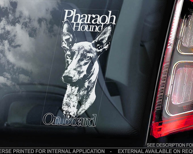 Pharaoh Hound - Car Window Sticker - Kelb tal-Fenek Podenco Dog Sign Decal - V01