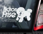 Bichon Frise on Board Car Window Sticker Havanese Dog Sign