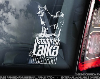 Ostsibirisk Laika on Board - Naklejka na szybę samochodu - Naklejka na znak Östsibirisk Dog - V02