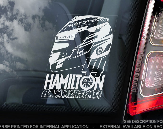LEWIS HAMILTON #44 Car Sticker, Formula One F1 Window Decal Sign Gift Idea - V02