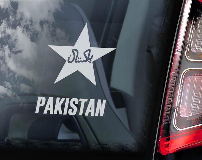 PAKISTAN Car Sticker - Window Laptop Bumper Decal Cricket Star Flag Logo - V02/V02BLK