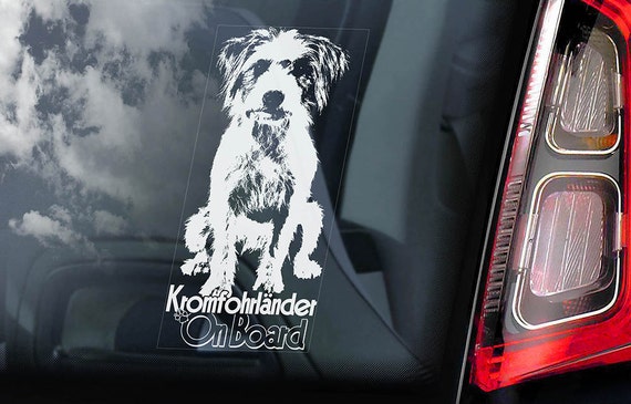 Kromfohrländer on Board - Car Window Sticker - Kromi Länder Dog Sign Decal - V01