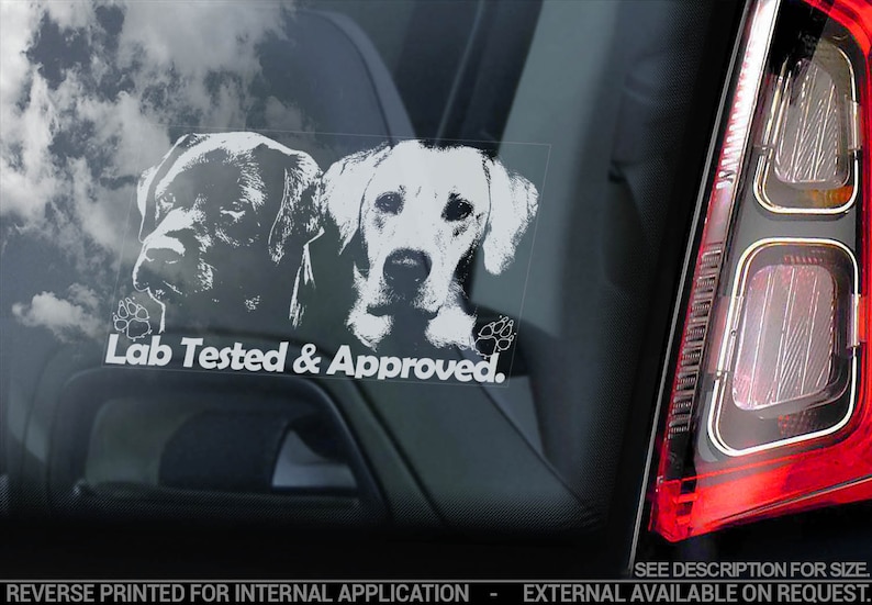 Lab Tested & Approved Car Window Sticker Labrador Etsy UK