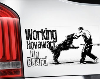 Hovawart on Board - Car Window Sticker - Working Hovie Dog Sign Decal - V04BLK