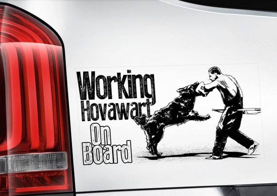 Hovawart on Board - Car Window Sticker - Working Hovie Dog Sign Decal - V04BLK