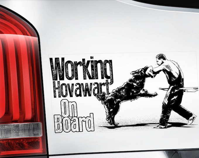 Hovawart on Board - Car Window Sticker - Working Hovie Dog Sign Decal - V04BLK