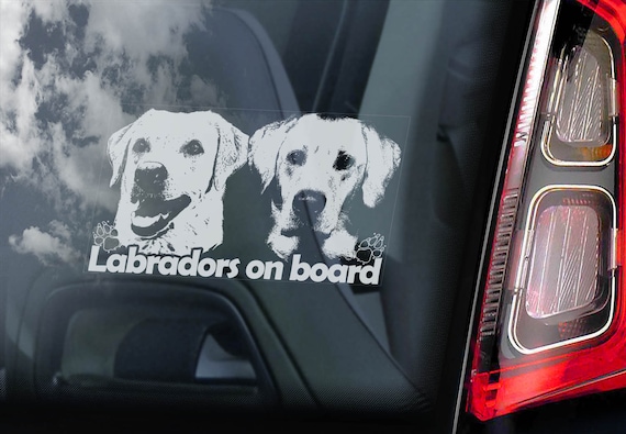 Labradors on Board - Car Window Sticker - Retriever Golden Dog Sign Lab Decal - V19