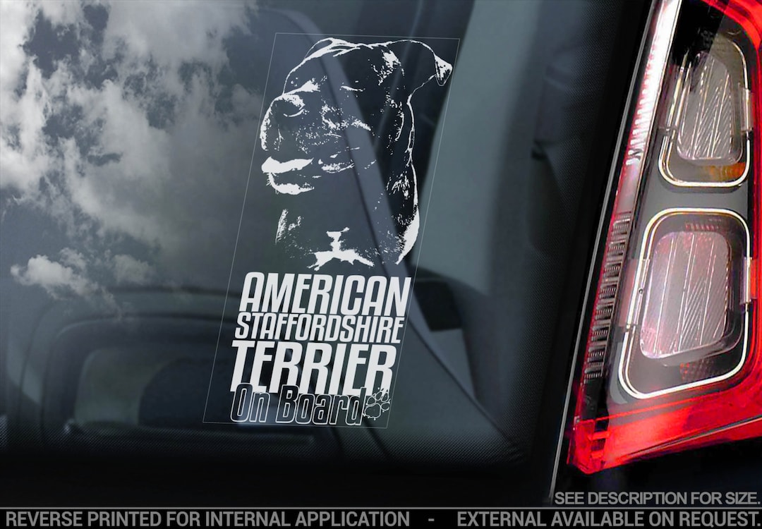 Staffy On Board Sticker Car Decal Puppy Paw Pet Dog Staffordshire Bull Terrier | Australia