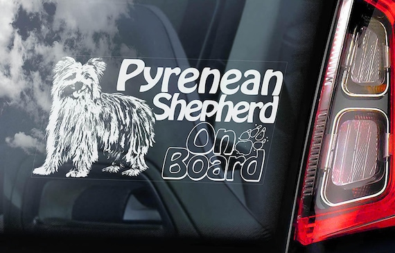 Pyrenean Shepherd On Board - Car Window Sticker - Berger des Pyrénées Dog Sign Decal - V01