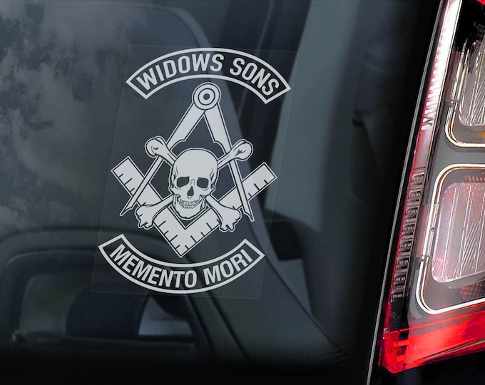 THE WIDOWS SONS Car Sticker - Freemasons Chapter Symbol Window Decal Logo Masonic Templar Order - V01WB