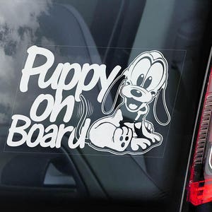 Welpe an Bord - Autoaufkleber Pluto - V01
