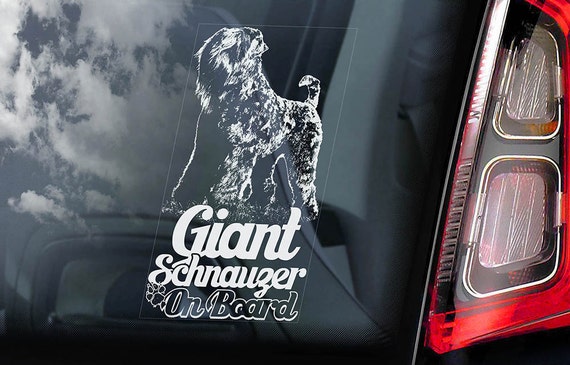 Giant Schnauzer on Board - Car Window Sticker - Russian Bear Dog Sign Munich Decal -V01