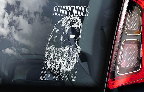 Schapendoes on Board - Car Window Sticker - Dutch Sheepdog Dog Sign Decal - V01