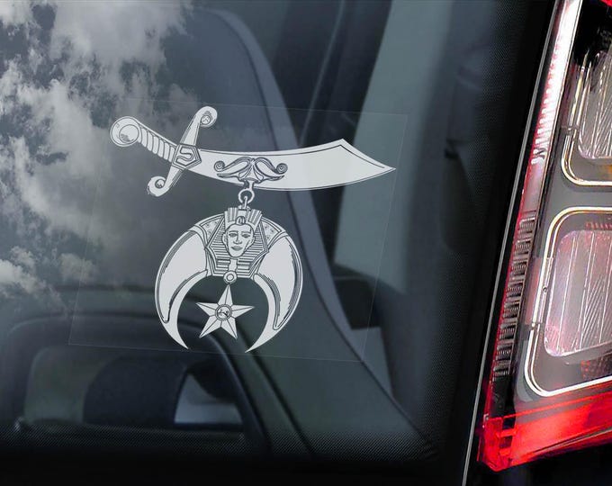 SHRINERS Car Sticker - International Grand Lodge Symbol Window Decal Logo Masonic Freemason Order Emblem - Black or White Design