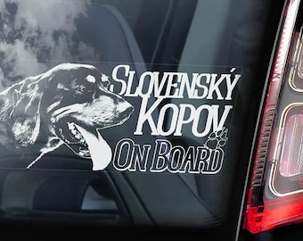Slovenský kopov - Car Window Sticker - Slovak Hound Dog Sign Decal Sign - V01