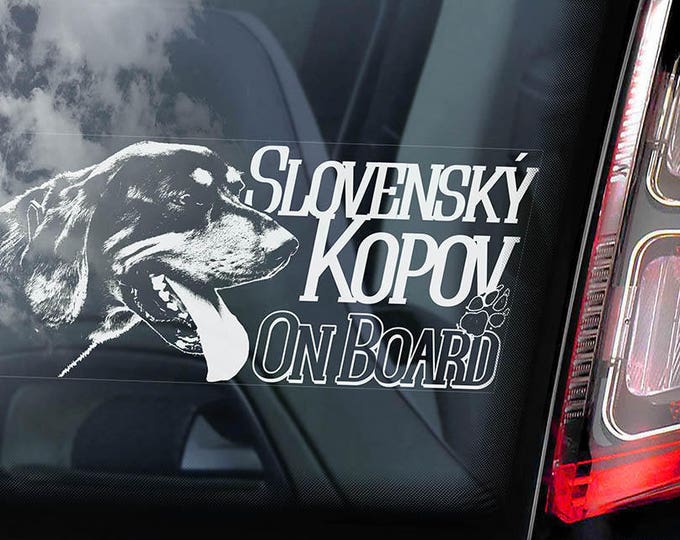 Slovenský kopov - Car Window Sticker - Slovak Hound Dog Sign Decal Sign - V01