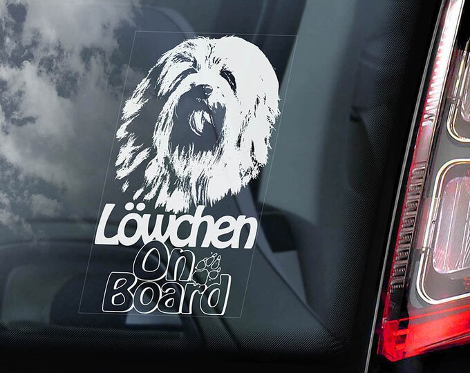 Löwchen on Board - Car Window Sticker - Lowchen Petit Chien Lion Dog Sign Decal - V01