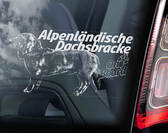 Alpenlandische Dachsbracke on Board - Car Window Sticker - Dog Sign Decal Alpine -V01