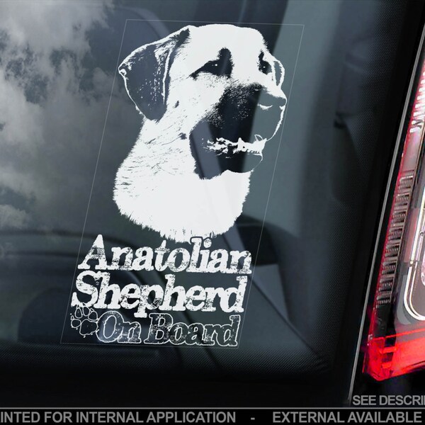 Anatolische herder aan boord - autoraamsticker - sticker sticker hondbord - V01