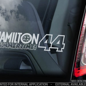 LEWIS HAMILTON #44 Car Sticker, Formula One F1 Window Decal Sign Gift Idea - V03