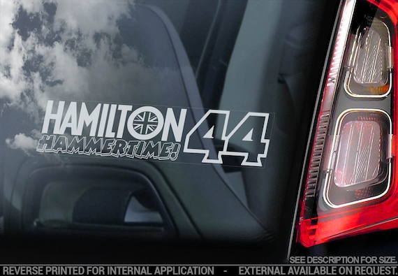 LEWIS HAMILTON #44 Car Sticker, Formula One F1 Window Decal Sign Gift Idea - V03