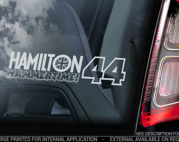 LEWIS HAMILTON #44 Car Sticker, Formula One F1 Window Decal Sign Gift Idea - V03