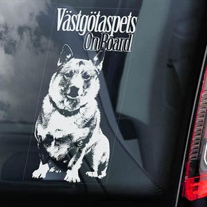 Vastgötaspets on Board - Autofenster Aufkleber - Schwedischer Vallhund Rinderhund Schild Aufkleber - V01