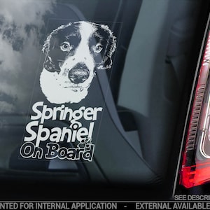 Springer Spaniel on Board - Car Window Sticker - English Dog Sign Decal - V07