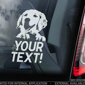 犬の車の窓用ステッカー - パーソナライズされたテキスト - カスタムサインデザインバンパーデカール