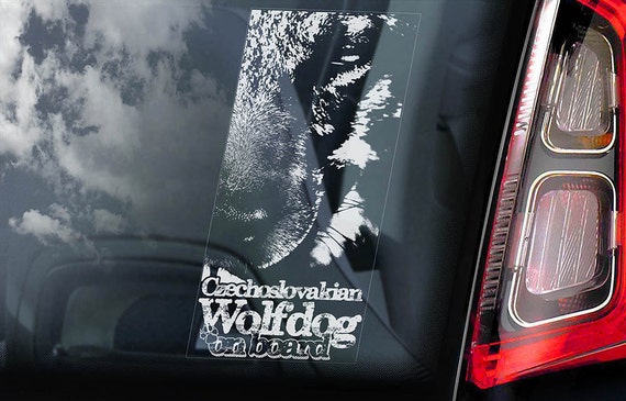 Czechoslovakian Wolfdog on Board - Car Window Sticker - Vlcak Cane Lupo Cecoslovacco Sign Decal - V05